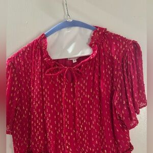 Victoria Dunn Flowy Pink & Gold Shimmer dress